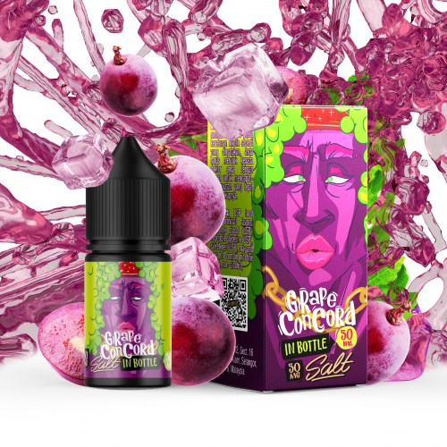 Жидкость на солевом никотине In Bottle Salt Grape Concord 30мл 30/50мг