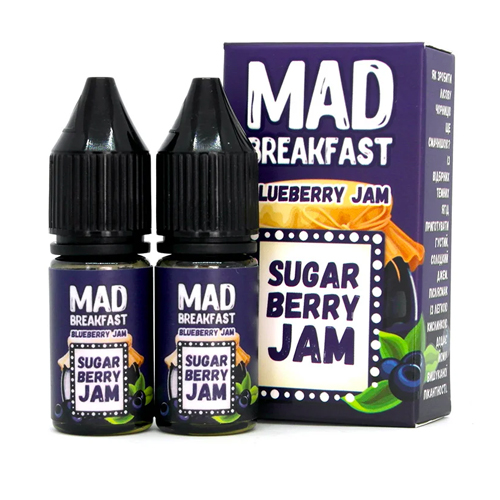  Жидкость на солевом никотине Mad Breakfast Salt Blueberry Jam 10мл